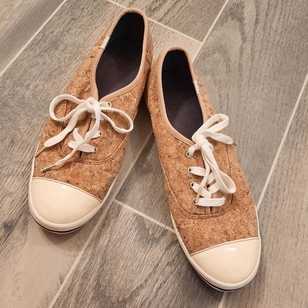 Kate Spade Keds Corkie Cream Cap Toe 9.5
